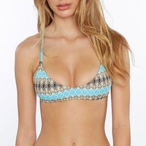 Frankie’s Bikinis MALIBU TOP BLUE IKAT S